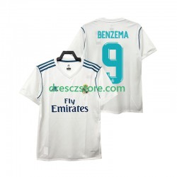 Real Madrid BENZEMA 9 2017 2018 Retro Domácí Dres Krátký rukáv Muže Fotbalové Dresy