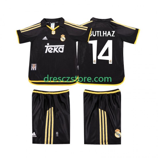 Real Madrid GUTI.HAZ 14 2001 Retro Venkovní Dres 1999 Krátký rukáv Děti Fotbalové Dresy