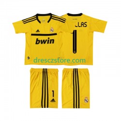 Real Madrid CASILLAS 1 2012 Brankářské Retro Domácí Dres 2011 Krátký rukáv Děti Fotbalové Dresy