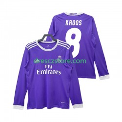 Real Madrid KROOS 8 2016 2017 Retro Venkovní Dres Dlouhý rukáv Muže Fotbalové Dresy