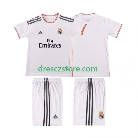 Real Madrid 2013 2014 Retro Domácí Dres Krátký rukáv Děti Fotbalové Dresy
