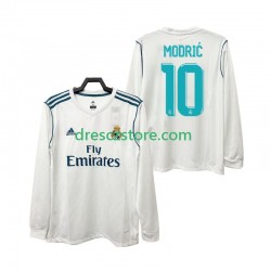Real Madrid Modrić 10 2017 2018 Retro Domácí Dres Dlouhý rukáv Muže Fotbalové Dresy