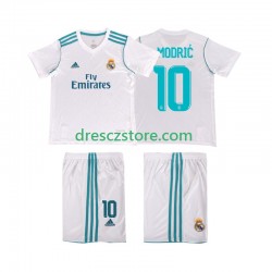 Real Madrid Modrić 10 2017 2018 Retro Domácí Dres Krátký rukáv Děti Fotbalové Dresy