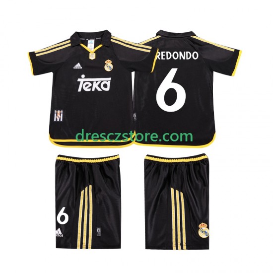 Real Madrid REDONDO 6 2001 Retro Venkovní Dres 1999 Krátký rukáv Děti Fotbalové Dresy