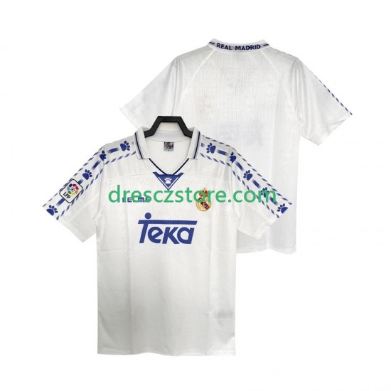 Real Madrid 1996 1997 Retro Domácí Dres Krátký rukáv Muže Fotbalové Dresy