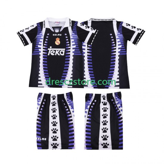 Real Madrid 1997 Retro Alternativní Dres 1998 Krátký rukáv Děti Fotbalové Dresy