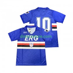 Sampdoria 10 1990 1991 Retro Domácí Dres Krátký rukáv Muže Fotbalové Dresy