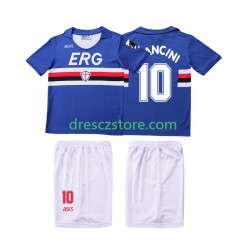Sampdoria MANCINI 10 1990 1991 Retro Domácí Dres Krátký rukáv Děti Fotbalové Dresy
