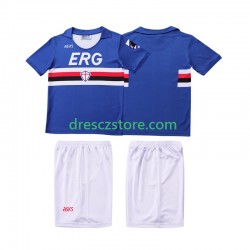 Sampdoria 1990 1991 Retro Domácí Dres Krátký rukáv Děti Fotbalové Dresy