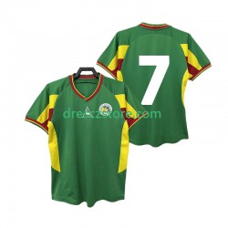 Senegal 7 Retro Venkovní Dres 2002 Krátký rukáv Muže Fotbalové Dresy
