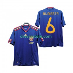 Španělsko Andres Iniesta 6 Retro Venkovní Dres 2010 Krátký rukáv Muže Fotbalové Dresy