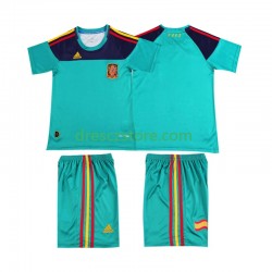 Španělsko Brankářské Retro Domácí Dres 2010 Krátký rukáv Děti Fotbalové Dresy