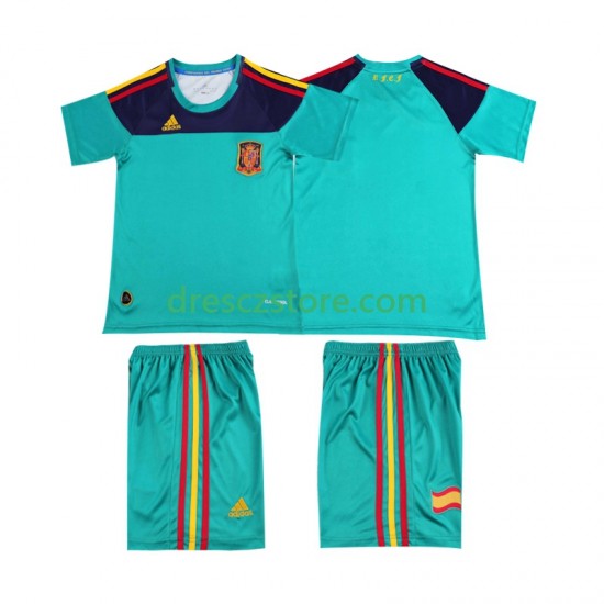 Španělsko Brankářské Retro Domácí Dres 2010 Krátký rukáv Děti Fotbalové Dresy