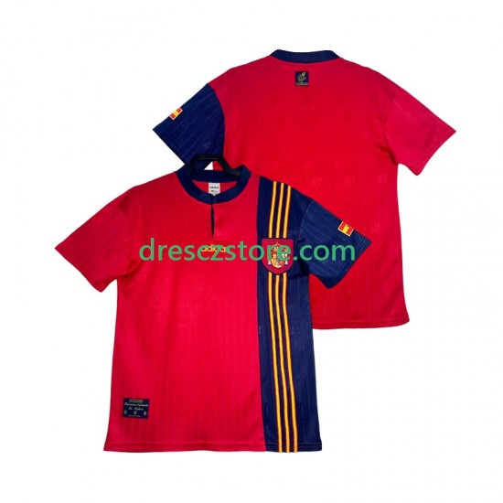 Španělsko 1996 Retro Domácí Dres Krátký rukáv Muže Fotbalové Dresy