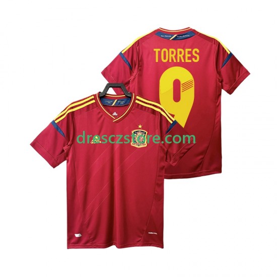 Španělsko TORRES 9 2012 Retro Domácí Dres Krátký rukáv Muže Fotbalové Dresy