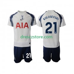 Tottenham Hotspur Kulusevski 21 Domácí Dres 2025-2026 Krátký rukáv Děti Fotbalové Dresy