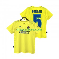 Villarreal CF FORLAN 5 2005 Retro Domácí Dres 2006 Krátký rukáv Muže Fotbalové Dresy