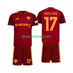 AS Řím Manu Kone 17 Domácí Dres 2026-2027 Krátký rukáv Děti Fotbalové Dresy