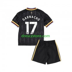 Aston Villa Alejandro Garnacho 17 Venkovní Dres 2026-2027 Krátký rukáv Děti Fotbalové Dresy