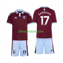 Aston Villa Alejandro Garnacho 17 Domácí Dres 2026-2027 Krátký rukáv Děti Fotbalové Dresy