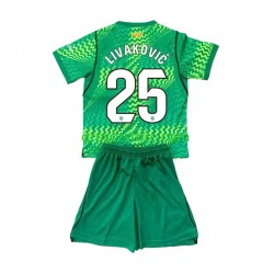 FC Barcelona Dominik Livakovic 25 Brankářské Domácí Dres 2026-2027 Krátký rukáv Děti Fotbalové Dresy