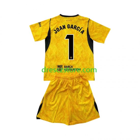 FC Barcelona Joan Garcia 1 Brankářské Čtvrtý Dres 2026-2027 Krátký rukáv Děti Fotbalové Dresy