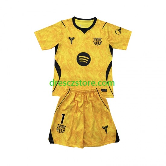 FC Barcelona Joan Garcia 1 Brankářské Čtvrtý Dres 2026-2027 Krátký rukáv Děti Fotbalové Dresy
