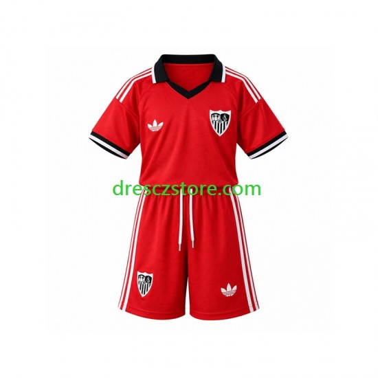 Sevilla FC Retro Domácí Dres 2026-2027 Krátký rukáv Děti Fotbalové Dresy