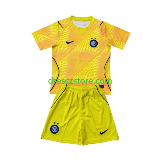 Inter Milán Brankářské Domácí Dres 2026-2027 Krátký rukáv Děti Fotbalové Dresy