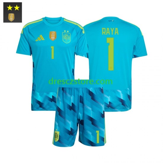 Španělsko David Raya 1 Brankářské Domácí Dres 2026-2027 Krátký rukáv Děti Fotbalové Dresy