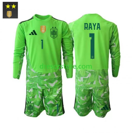 Španělsko David Raya 1 Brankářské Alternativní Dres 2026-2027 Dlouhý rukáv Děti Fotbalové Dresy