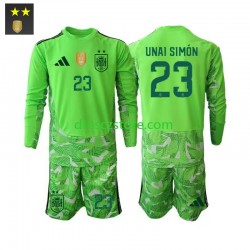 Španělsko Unai Simon 23 Brankářské Alternativní Dres 2026-2027 Dlouhý rukáv Děti Fotbalové Dresy