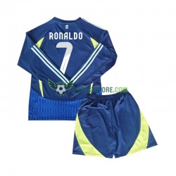 Al Nassr Cristiano Ronaldo 7 Venkovní Dres 2024-2025 Dlouhý rukáv Děti Fotbalové Dresy