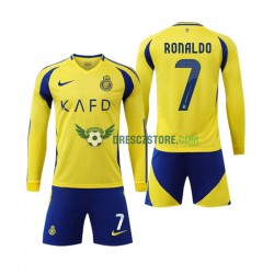 Al Nassr Cristiano Ronaldo 7 Domácí Dres 2024-2025 Dlouhý rukáv Děti Fotbalové Dresy