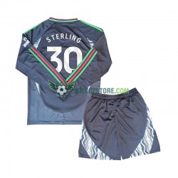 Arsenal Sterling 30 Venkovní Dres 2024-2025 Dlouhý rukáv Děti Fotbalové Dresy