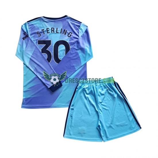 Arsenal Sterling 30 Alternativní Dres 2024-2025 Dlouhý rukáv Děti Fotbalové Dresy
