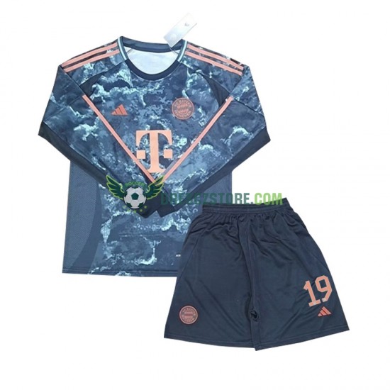 FC Bayern Mnichov Davies 19 Venkovní Dres 2024-2025 Dlouhý rukáv Děti Fotbalové Dresy