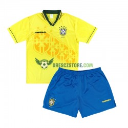 Brazílie Retro Domácí Dres 1994 Krátký rukáv Děti Fotbalové Dresy