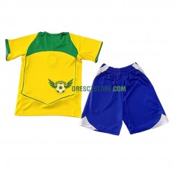 Brazílie Retro Domácí Dres 2004 Krátký rukáv Děti Fotbalové Dresy
