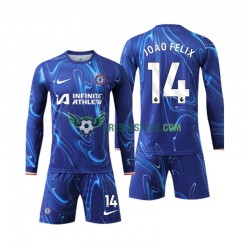 Chelsea Joao Felix 14 Domácí Dres 2024-2025 Dlouhý rukáv Děti Fotbalové Dresy