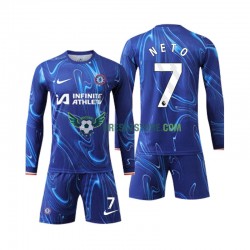Chelsea Neto 7 Domácí Dres 2024-2025 Dlouhý rukáv Děti Fotbalové Dresy