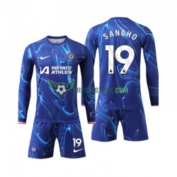 Chelsea Sancho 19 Domácí Dres 2024-2025 Dlouhý rukáv Děti Fotbalové Dresy
