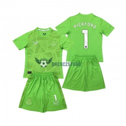 Everton Pickford 1 Brankářské Domácí Dres 2024-2025 Krátký rukáv Děti Fotbalové Dresy