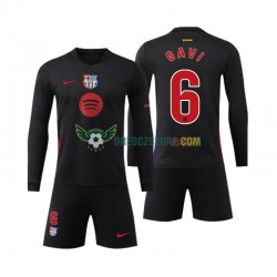 FC Barcelona Gavi 6 Venkovní Dres 2024-2025 Dlouhý rukáv Děti Fotbalové Dresy