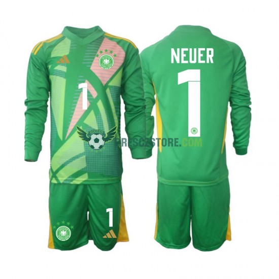 Německo Manuel Neuer 1 Brankářské Alternativní Dres 2024-2025 Dlouhý rukáv Děti Fotbalové Dresy
