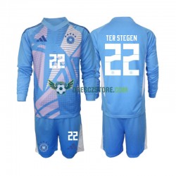 Německo Ter Stegen 22 Brankářské Čtvrtý Dres 2024-2025 Dlouhý rukáv Děti Fotbalové Dresy