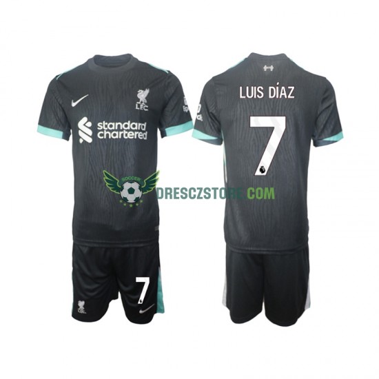Liverpool Luis Diaz 7 Venkovní Dres 2024-2025 Krátký rukáv Děti Fotbalové Dresy