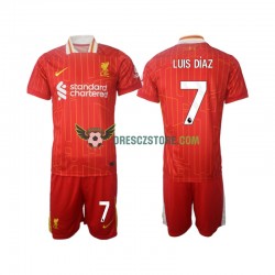 Liverpool Luis Diaz 7 Domácí Dres 2024-2025 Krátký rukáv Děti Fotbalové Dresy