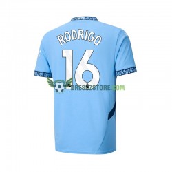 Manchester City RODRIGO 16 Domácí Dres 2024-2025 Krátký rukáv Muže Fotbalové Dresy