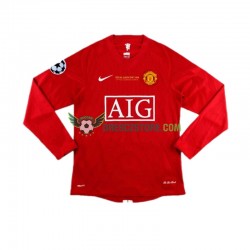Manchester United Champion League 2007 Retro Domácí Dres Dlouhý rukáv Muže Fotbalové Dresy